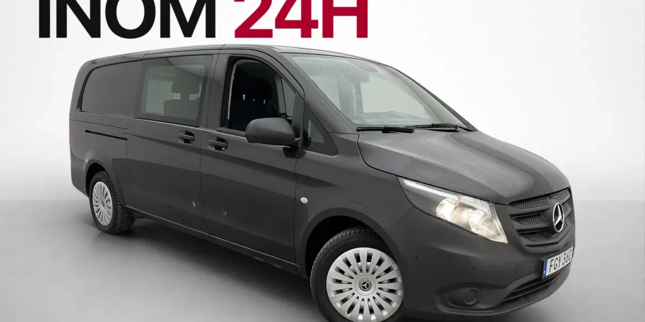 Mörkgrå Mercedes Vito, redo för leverans i Sverige inom 24 timmar. Inga problem med denna bil!