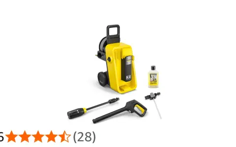 Kärcher K4 Premium högtryckstvätt med tillbehör, inklusive rengöringsmedel. Perfekt för hemmet.