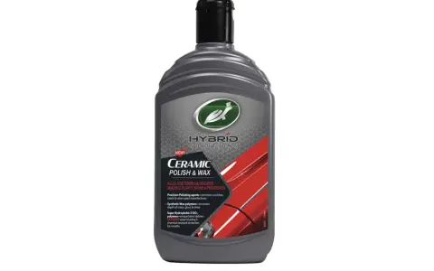 Flaska med Turtle Wax Hybrid Solutions Ceramic Polish & Wax för bilvård. Ger glans och skydd.