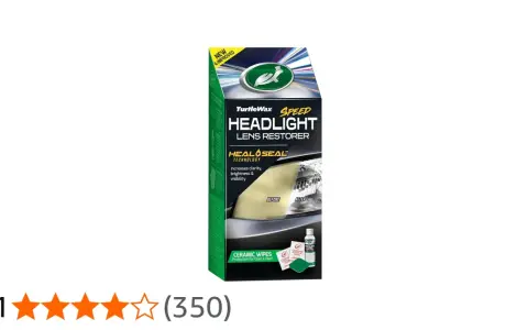 Turtle Wax Speed Headlight Lens Restorer-kit med keramiska våtservetter för klarare strålkastare.