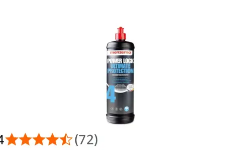 En flaska Menzerna Power Lock Ultimate Protection, en polymerförsegling för långvarigt skydd.