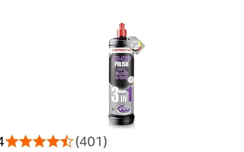 En flaska Menzerna One-Step Polish, en 3-i-1 produkt för bilvård som ger cut, gloss och wax.