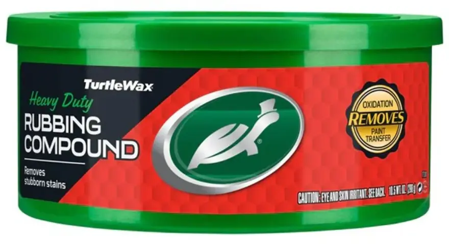 Turtle Wax Heavy Duty Rubbing Compound, en effektiv repborttagare bil för envisa fläckar och färgöverföring.