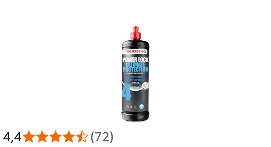 En flaska Menzerna Power Lock Ultimate Protection, en polymerförsegling för långvarigt skydd.