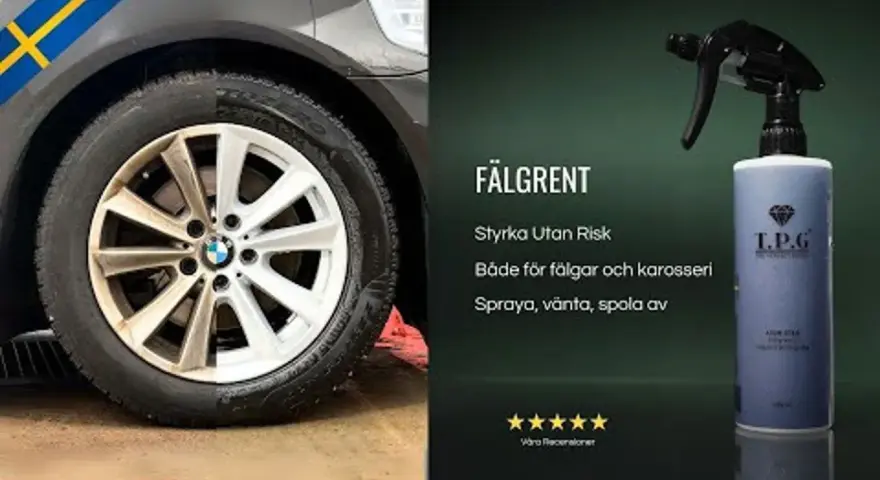 Fälgrengöring som gör dina fälgar skinande rena. Denna bästa flygrostborttagare är säker för både fälgar och kaross.